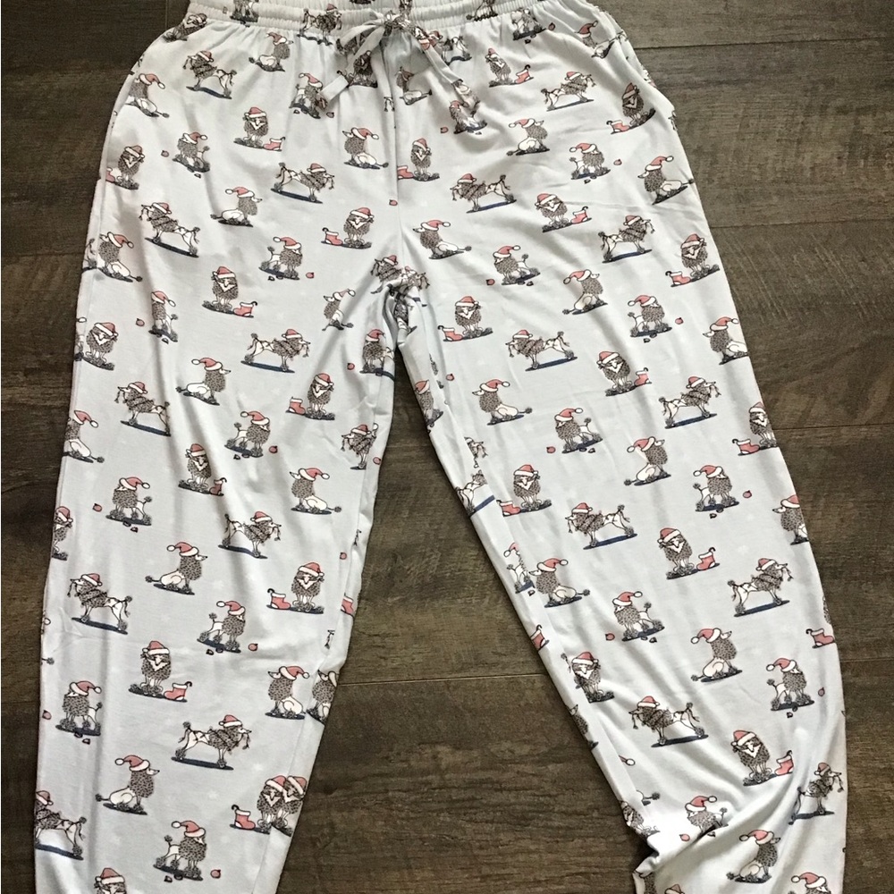 Women's light blue poodle -Print Holiday Pajama Pants. New condition